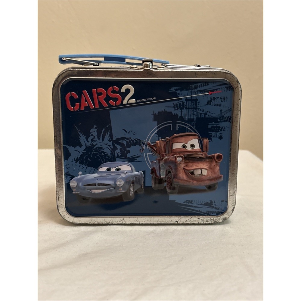 Disney Pixar Cars 2 Finn McMissile Mini Lunch Box Collectible Tin Blue